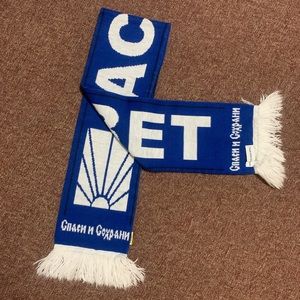 GOSHA RUBCHINSKIY FW/16 BLUE KNIT SCARF